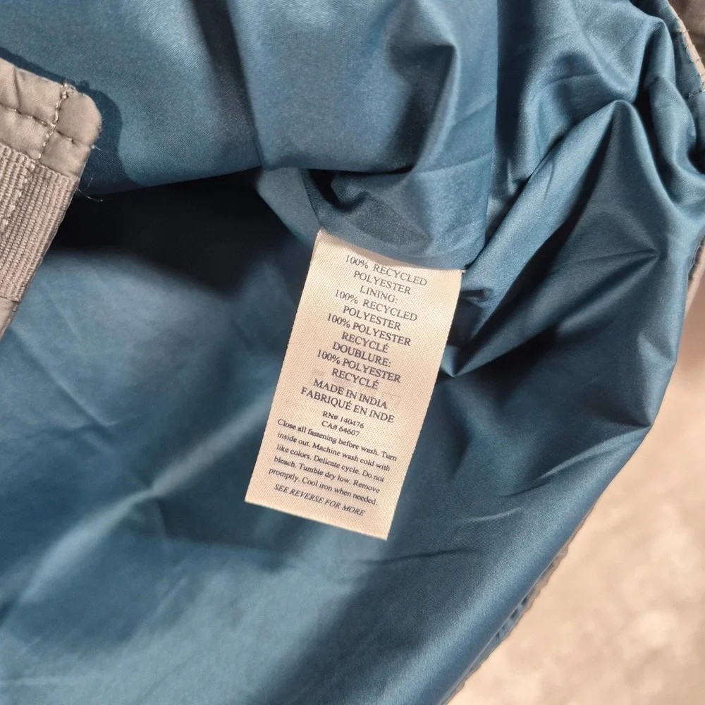 Faherty Atmosphere Full Zip Jacket Men's Small Gray Puffer‎ Snap Button Comfort